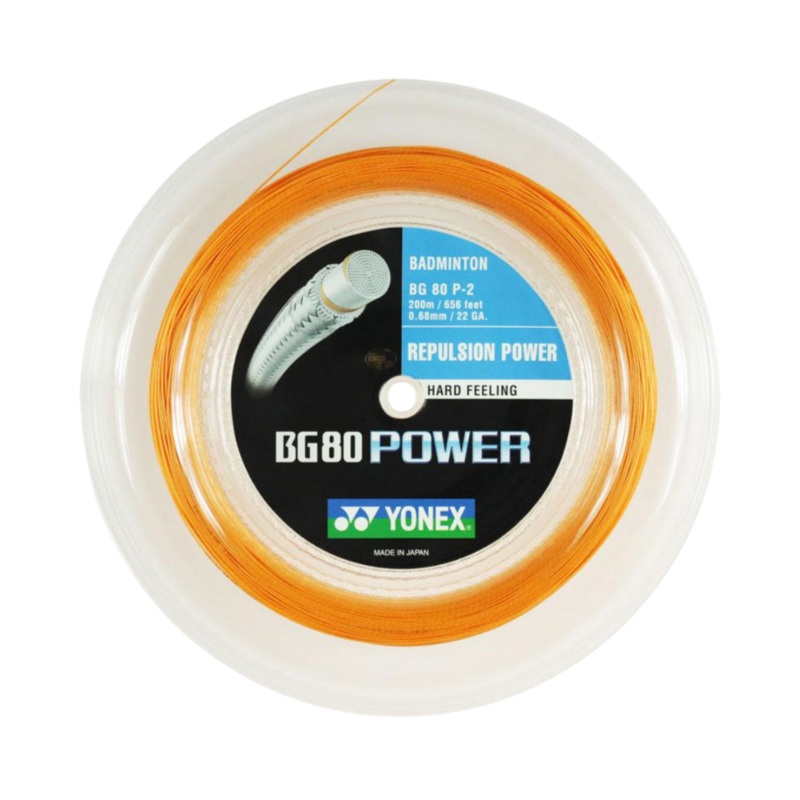Yonex BG80 Power Badminton String (200m Reel) Orange Orange 200m Reel