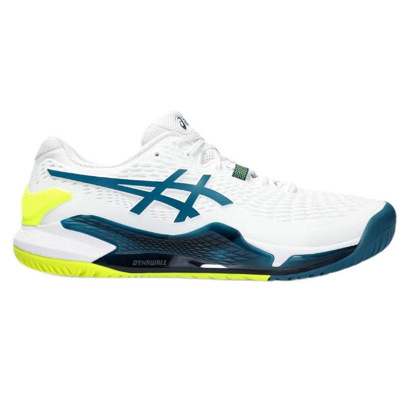 Asics Gel Resolution 9 Men’s Tennis Shoe (White/Restful Teal)