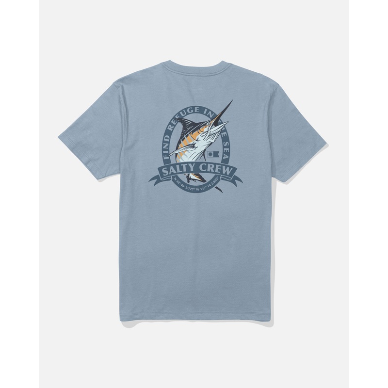 Salty Crew Men’s Bill Club Premium SS Tee Blue Fog Small