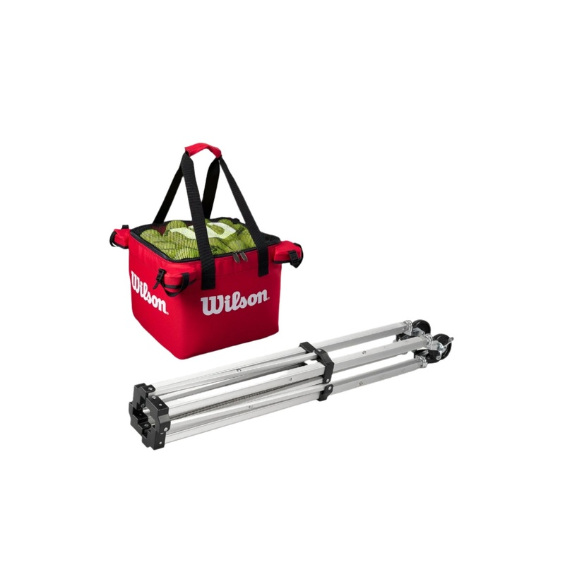 Wilson Tennis Teaching Ball Cart with Red Bag