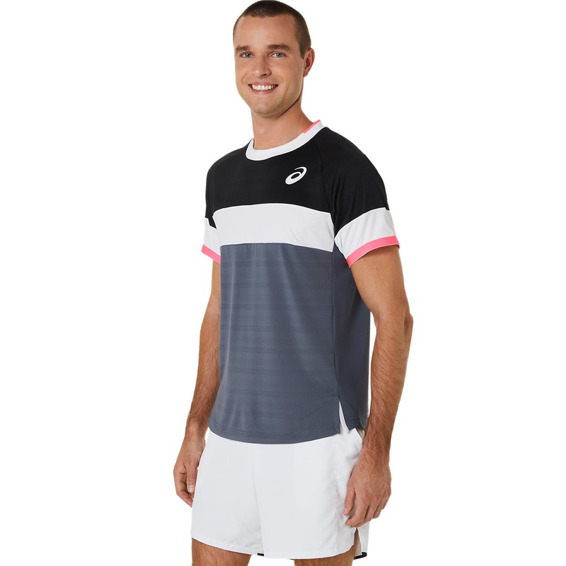 Asics Men’s Match Short Sleeve Top (Black/Grey)