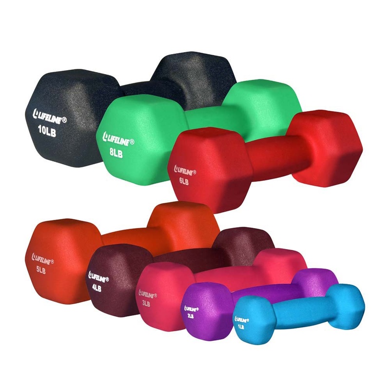 Lifeline Hex Neoprene Dumbbells – Multiple Weights Available