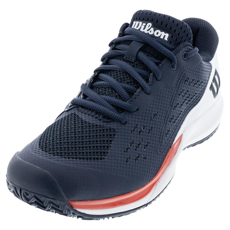 Men’s Rush Pro Ace Wide Tennis Shoes Navy Blazer and White