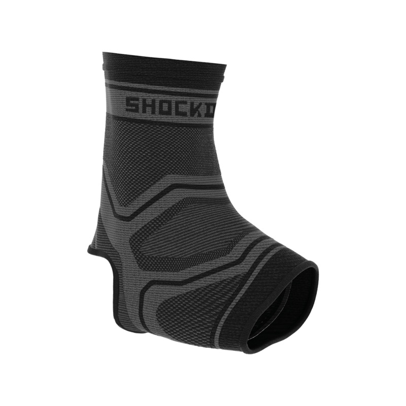 Shock Doctor Compression Knit Ankle Sleeve Grey/Black XSmall