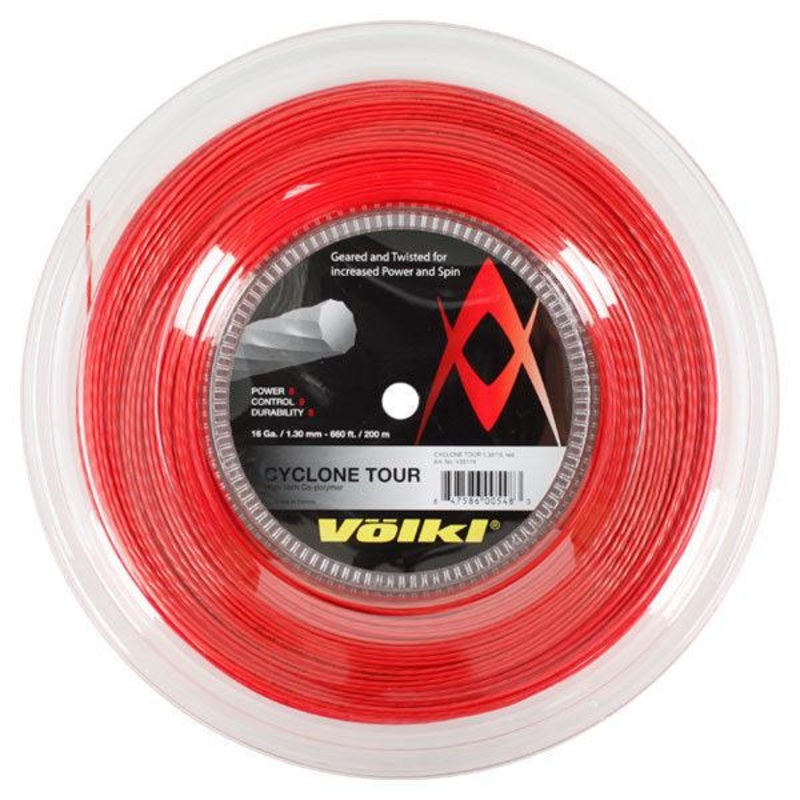 Cyclone Tour 16G/1.30MM Red Reel Tennis String