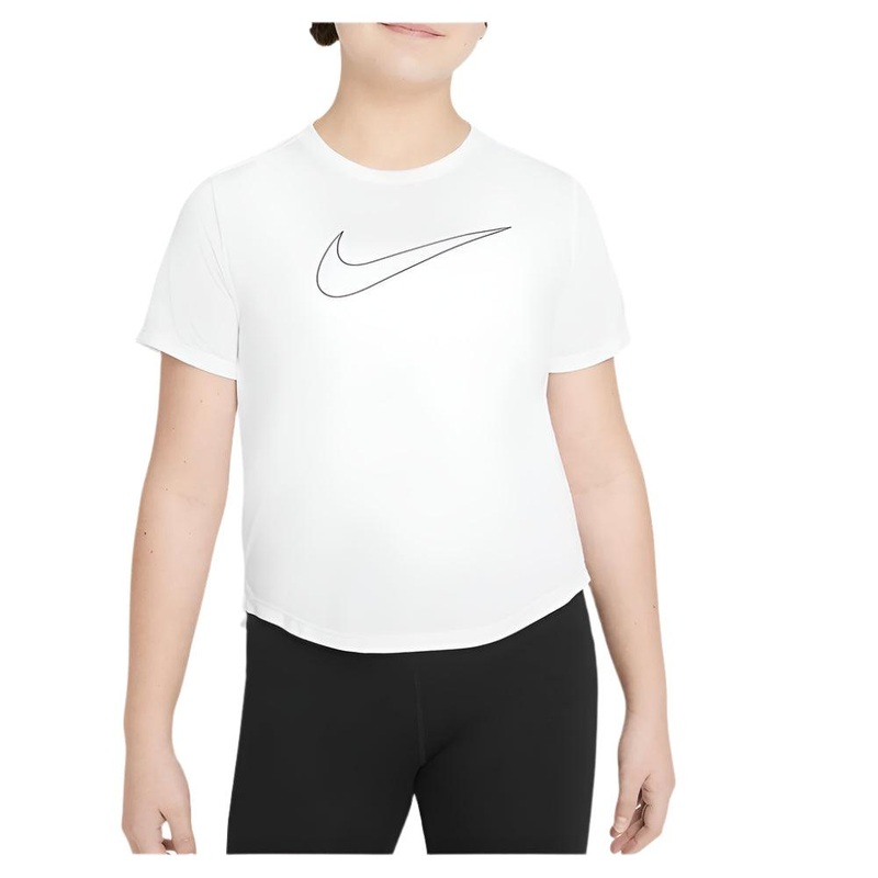 Girls’ Dri-FIT One Short-Sleeve Training Top White and Black