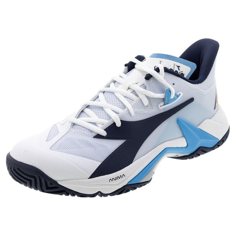 Men`s B.Icon 3 Tennis Shoes White and Blue Corsair