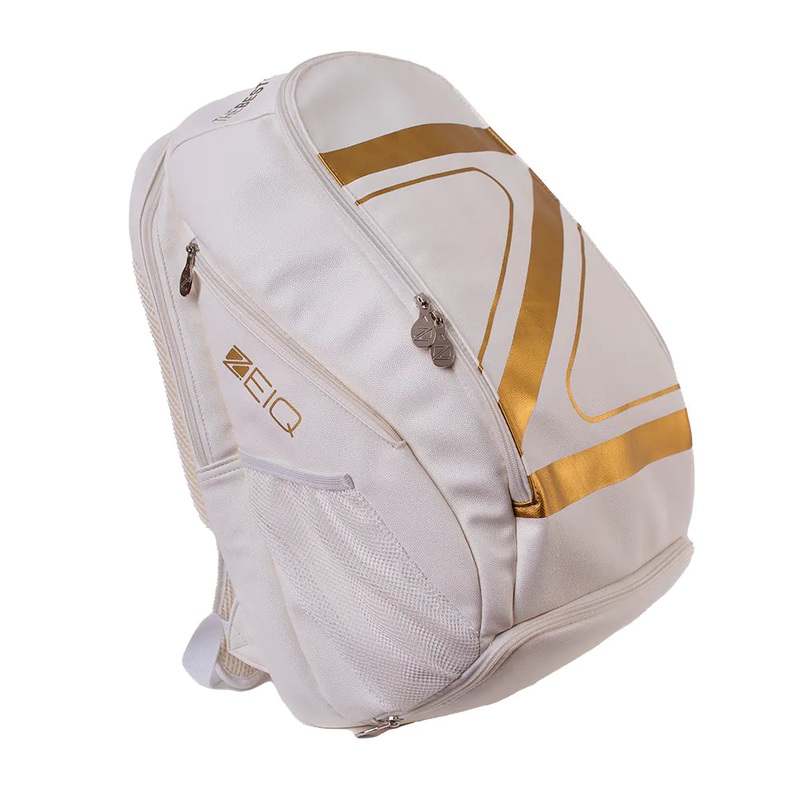 Zeiq BT Pro White and Gold Beach Tennis Backpack