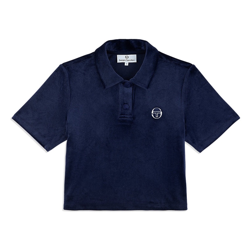 Sergio Tacchini Adele Velour Polo – Maritime Blue