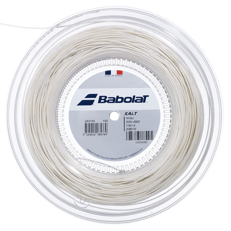 Babolat Xalt 200m Tennis String – White White 1.25mm/200m