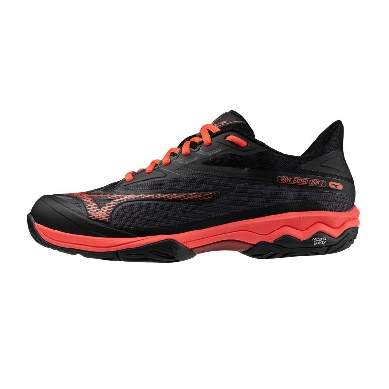 (CLEARANCE) MIZUNO WAVE EXCEED LIGHT 2 AC MEN’S Tennis Shoes Black/Radiant Red US(M) 8/ US(W) 9.5/ UK 7/ EU 40.5/ 26 CM
