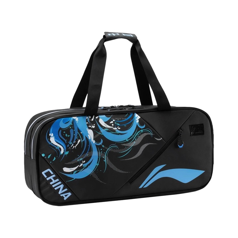 Li-Ning ABLU067 Badminton Racket Bag – Black Black 6 Rackets