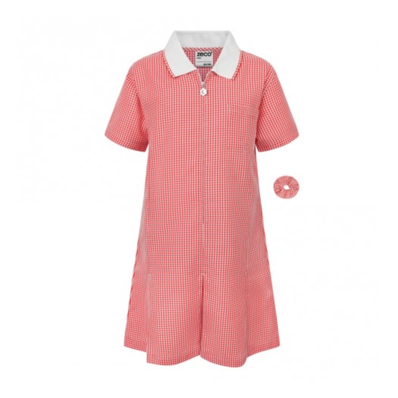 Zeco Gingham Dress (Red) 3/4 RED