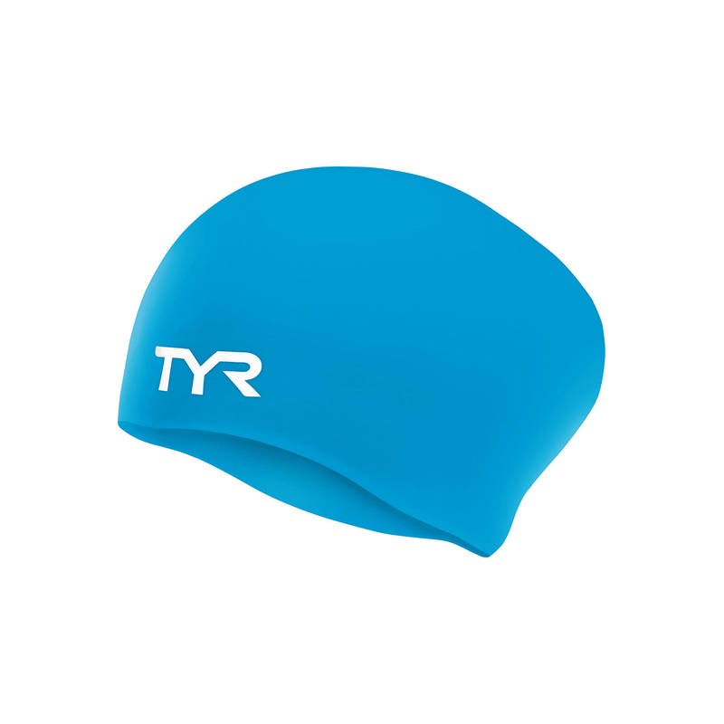 TYR Long Hair Wrinkle Free Silicone Cap Blue