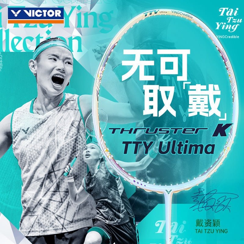 VICTOR Thruster TTY Ultima (Pearly White) 4U/G5 Badminton Racquet  Unstrung & Free Grip