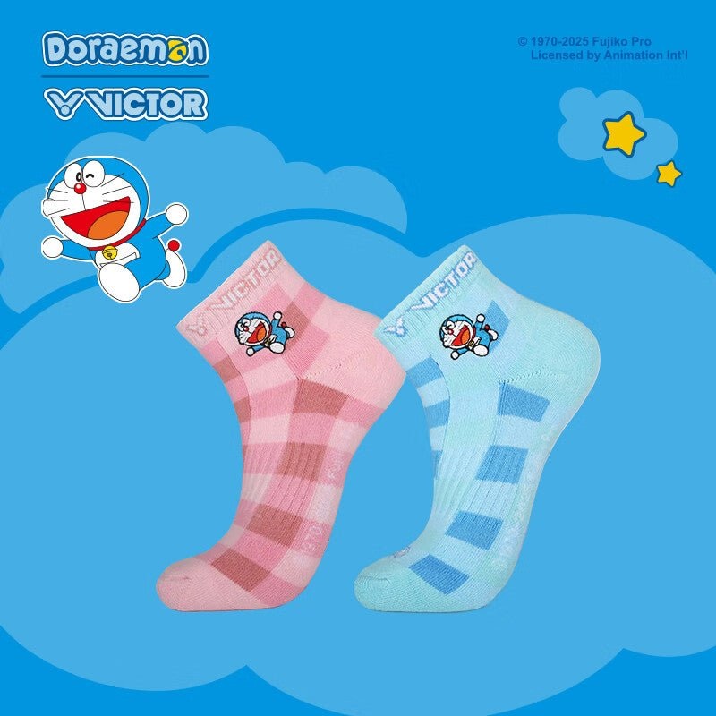 VICTOR x Doraemon Sports Socks UNISEX SK514DRM Multiple Colors I – Cotton Candy Pink M (22-25CM)