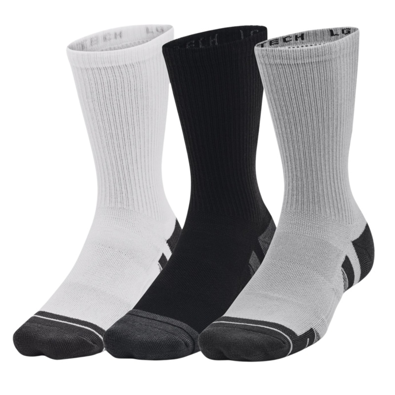 UA Performance Tech Crew Sock 1379512 White/Jet Gray M