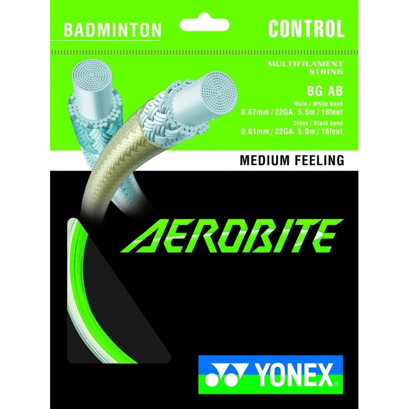Yonex BG Aerobite Hybrid Badminton String (White/Green)